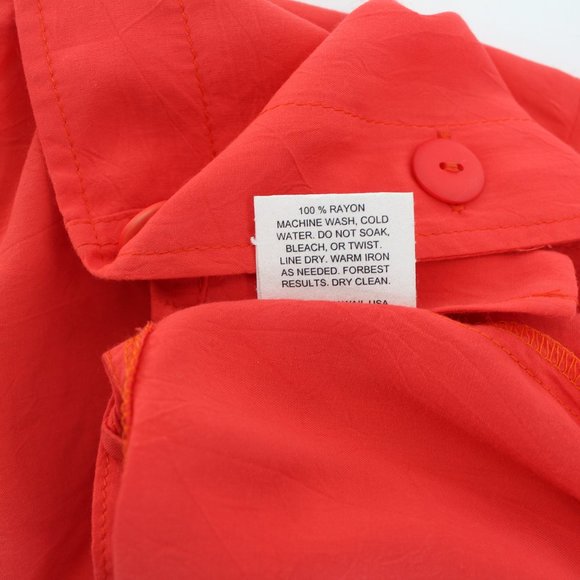 Jam's World Blush Crop Top Button Front Short Sleeve V-neck Rayon Made in USA S - Picture 9 of 11